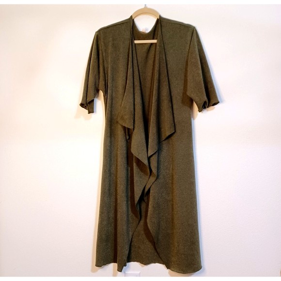 LuLaRoe Kimono Small Green Long Cardigan Coverup Open Front Topper - Picture 2 of 7